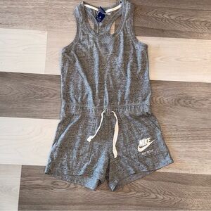Nike Gray Heather "Just Do It" Racerback Romper XS Playsuit